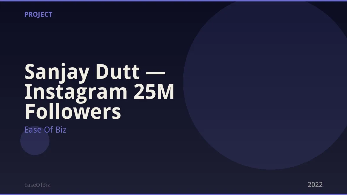 Sanjay Dutt — Instagram 25M Followers
