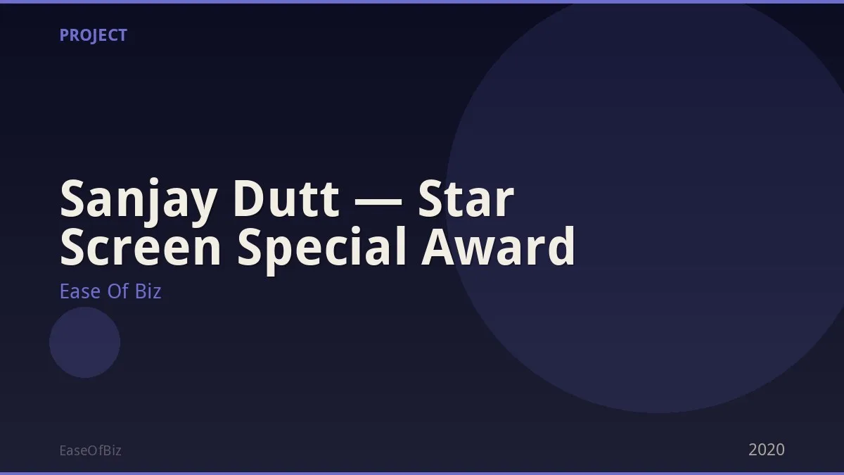 Sanjay Dutt — Star Screen Special Award