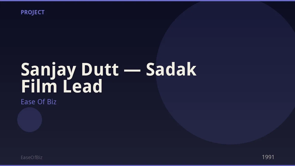 Sanjay Dutt — Sadak Film Lead