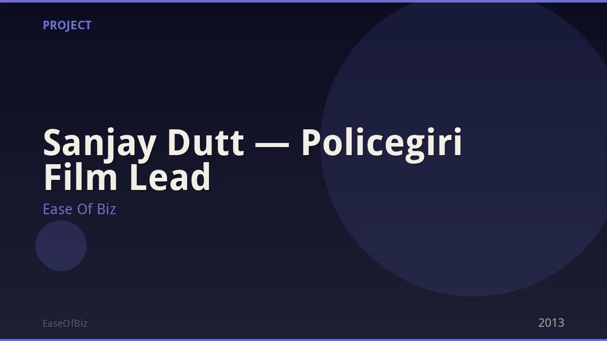 Sanjay Dutt — Policegiri Film Lead
