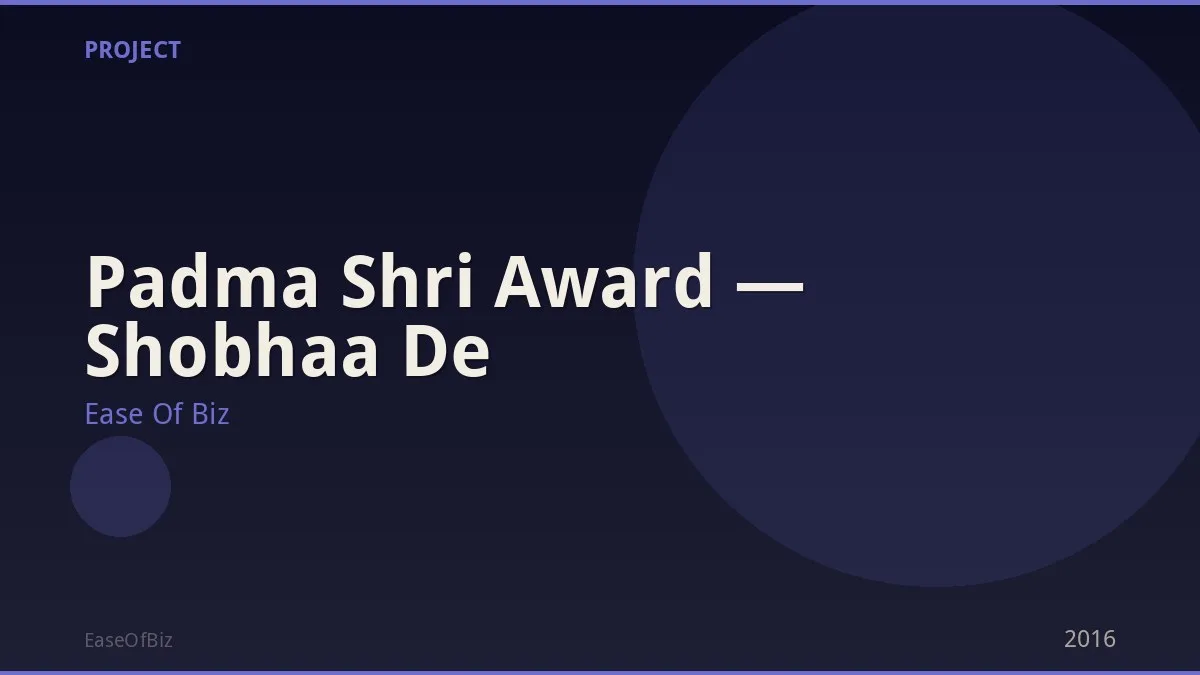 Padma Shri Award — Shobhaa De
