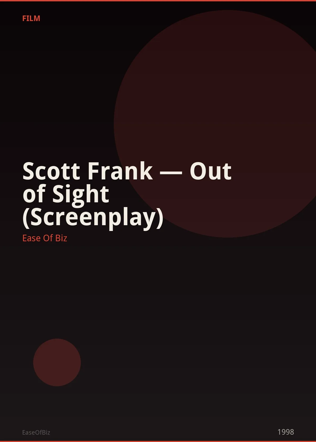Scott Frank — Out of Sight (Screenplay)