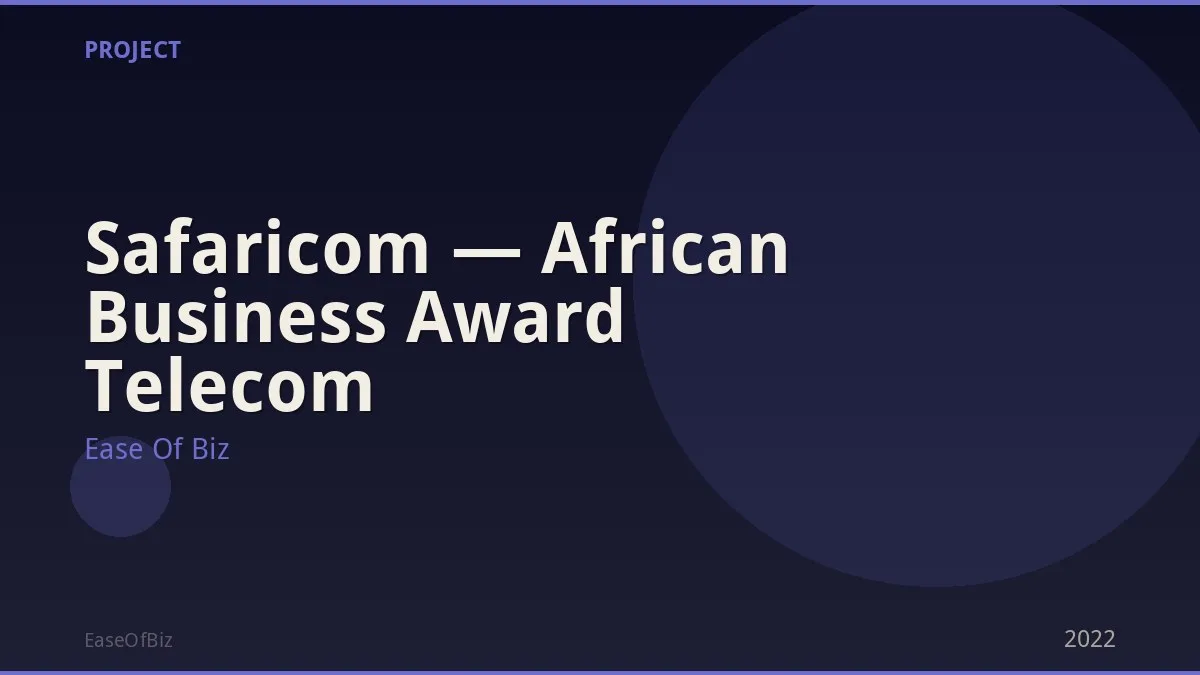 Safaricom — African Business Award Telecom