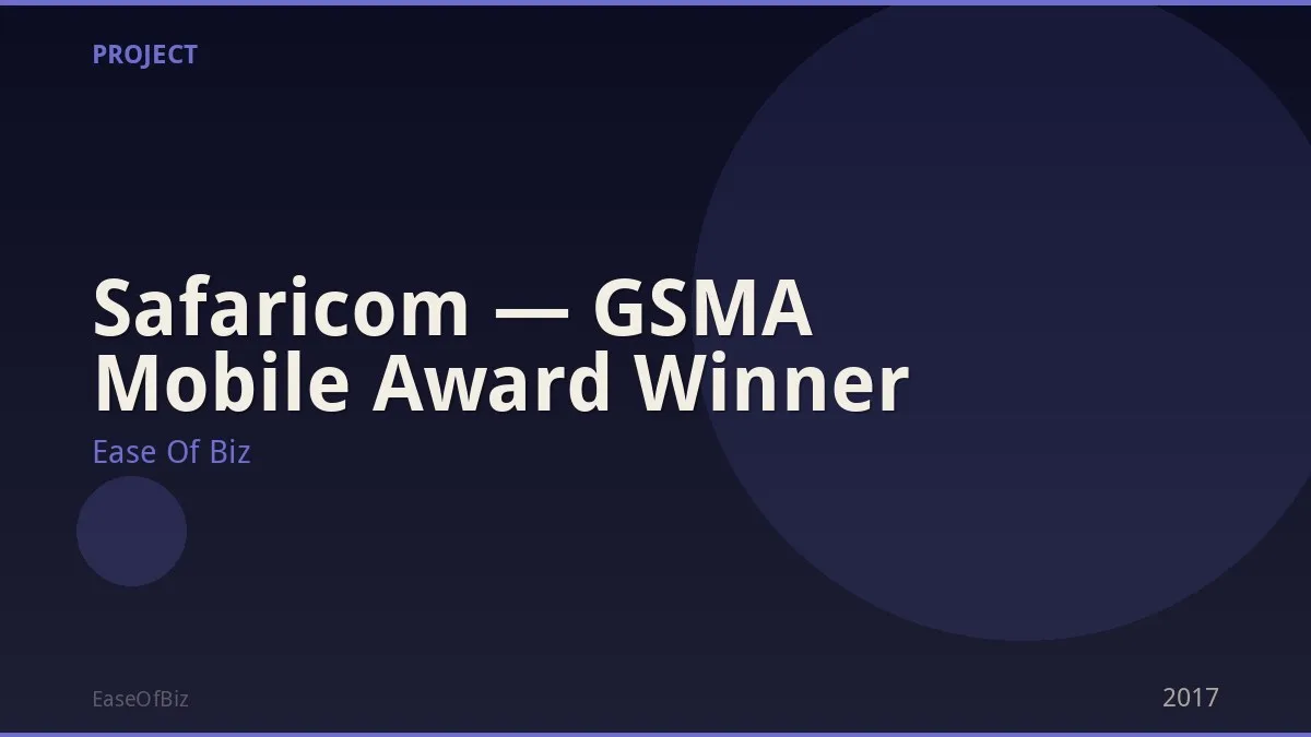 Safaricom — GSMA Mobile Award Winner