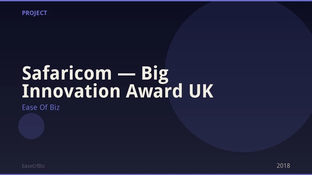 Safaricom — Big Innovation Award UK