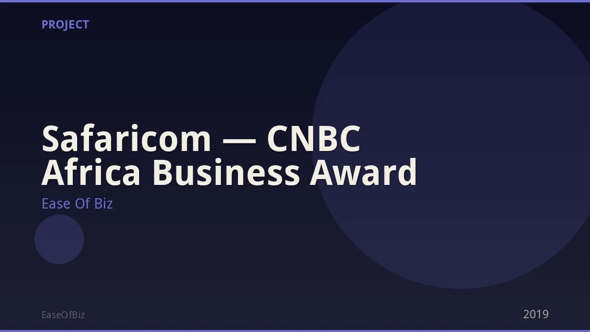 Safaricom — CNBC Africa Business Award