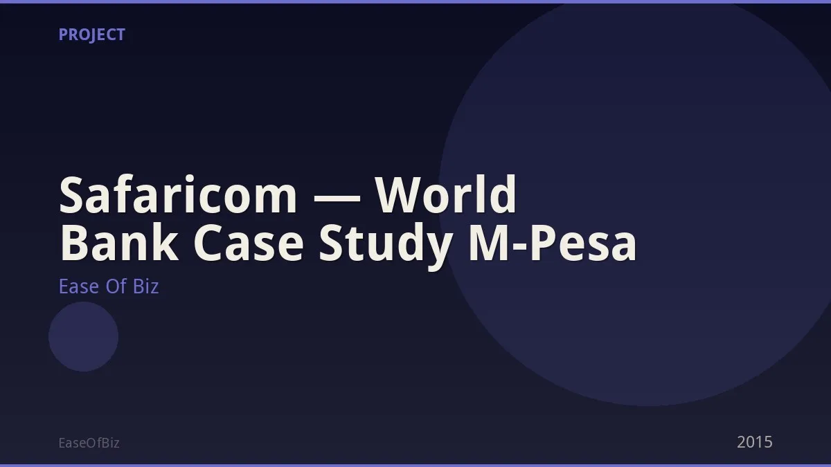 Safaricom — World Bank Case Study M-Pesa