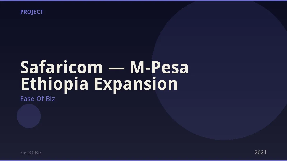 Safaricom — M-Pesa Ethiopia Expansion