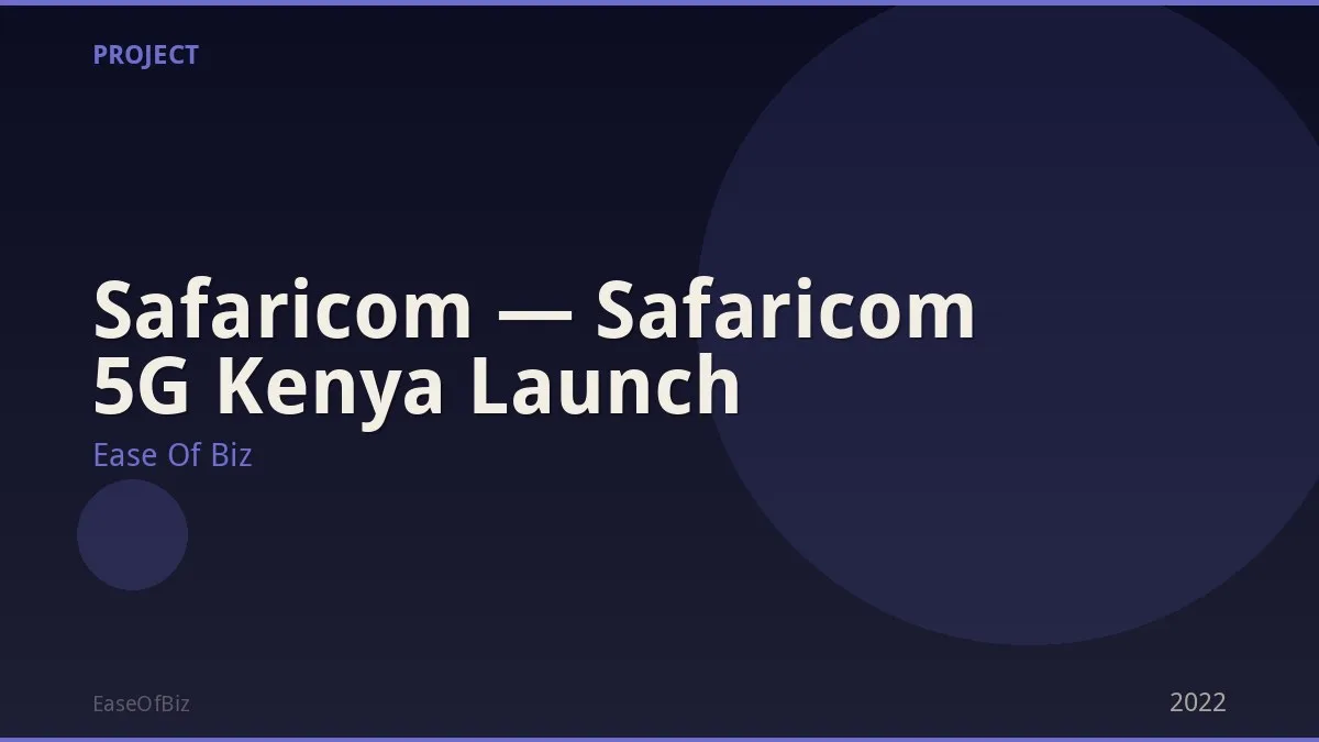 Safaricom — Safaricom 5G Kenya Launch