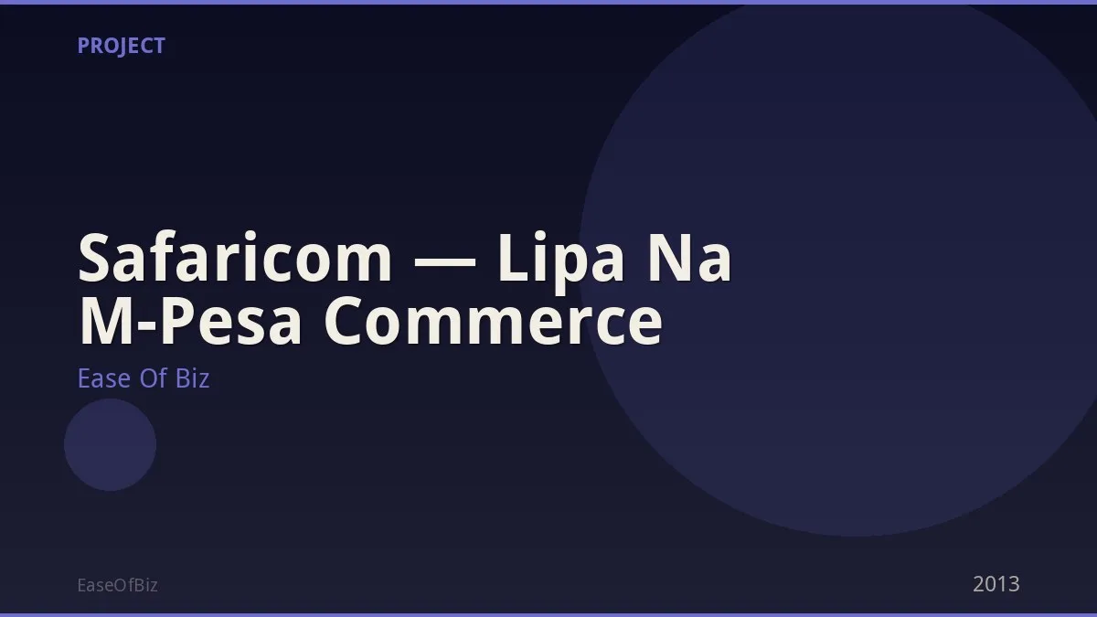 Safaricom — Lipa Na M-Pesa Commerce