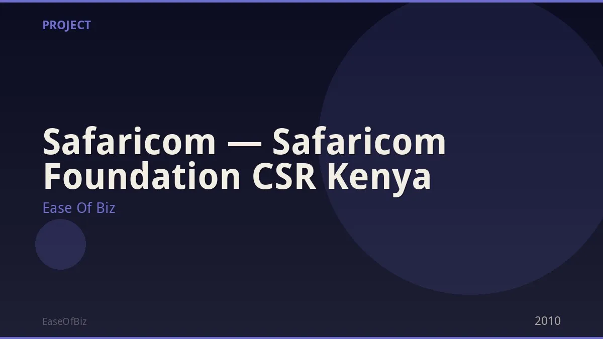 Safaricom — Safaricom Foundation CSR Kenya