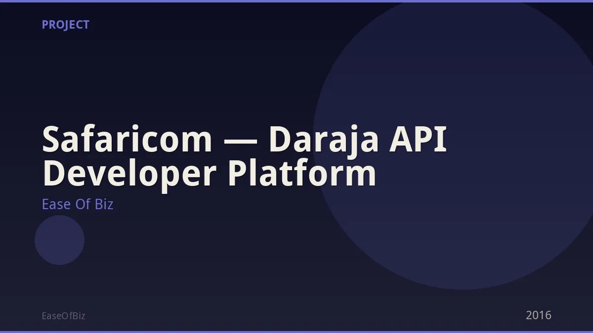 Safaricom — Daraja API Developer Platform