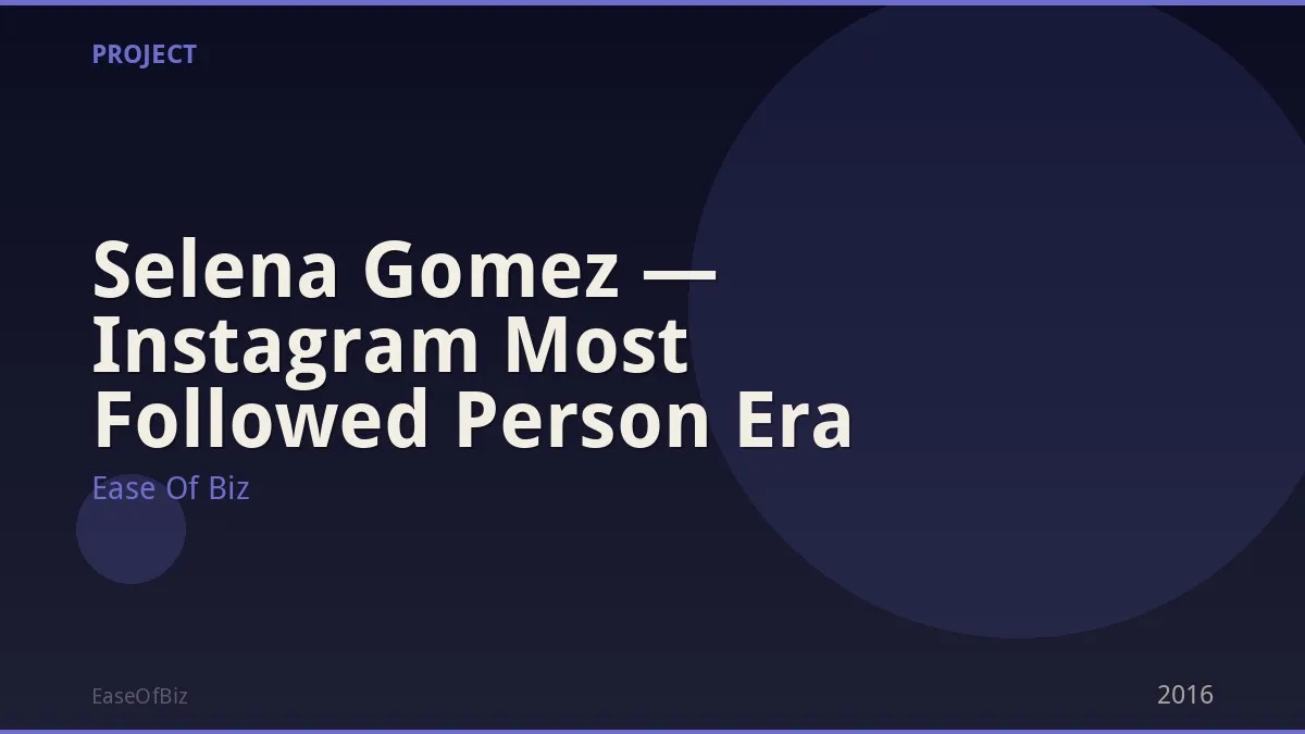 Selena Gomez — Instagram Most Followed Person Era