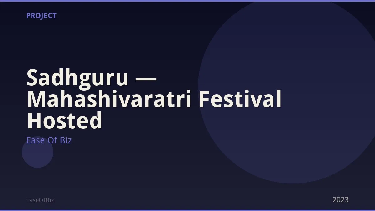 Sadhguru — Mahashivaratri Festival Hosted
