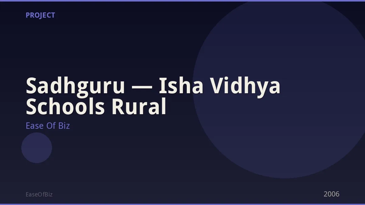 Sadhguru — Isha Vidhya Schools Rural