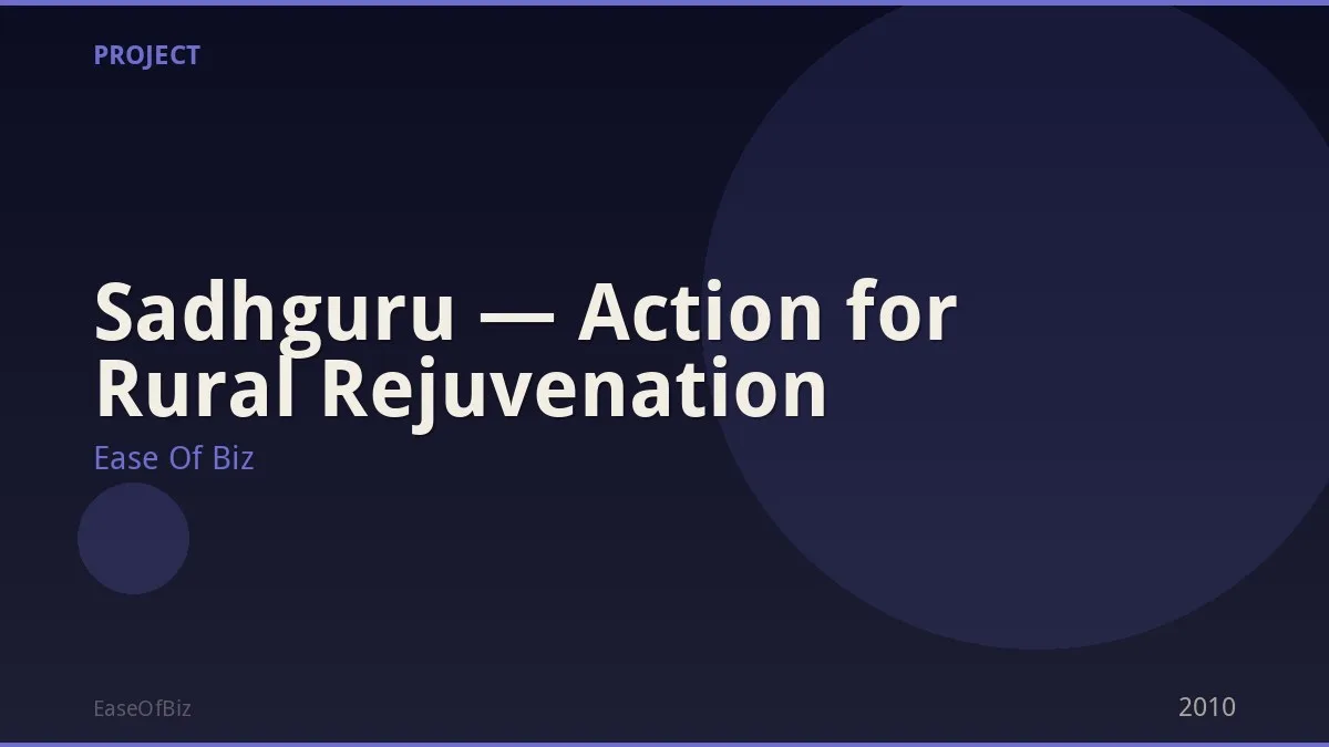 Sadhguru — Action for Rural Rejuvenation