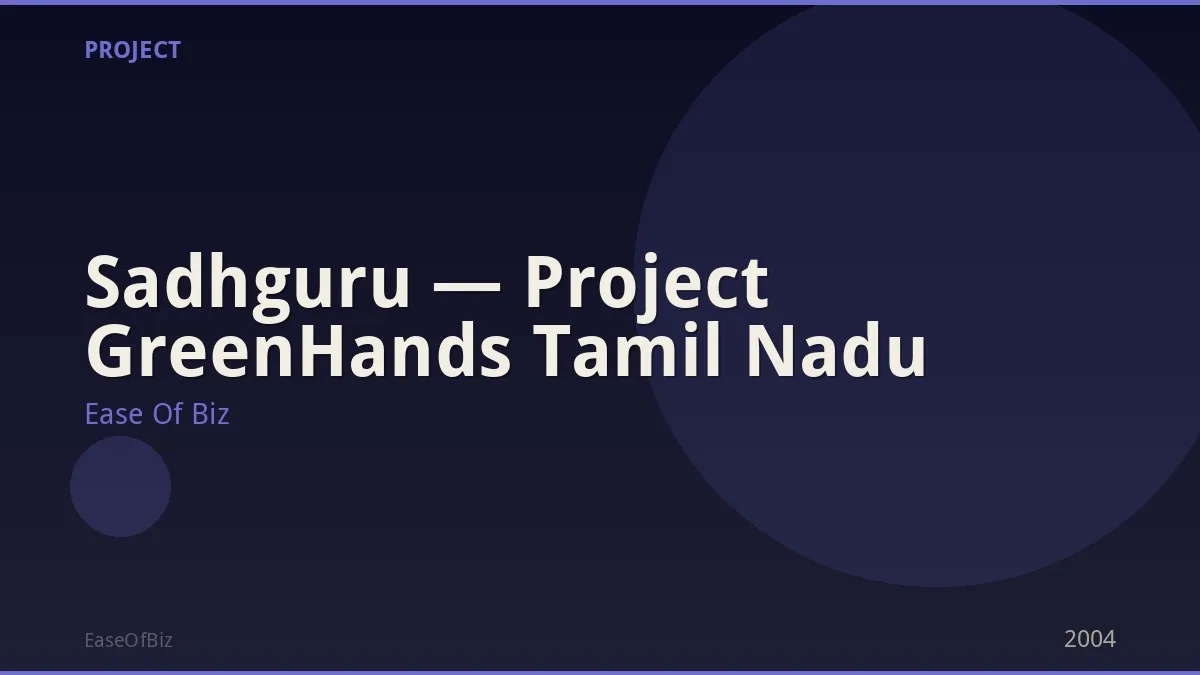 Sadhguru — Project GreenHands Tamil Nadu