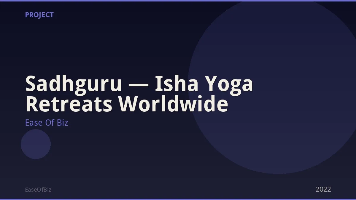 Sadhguru — Isha Yoga Retreats Worldwide
