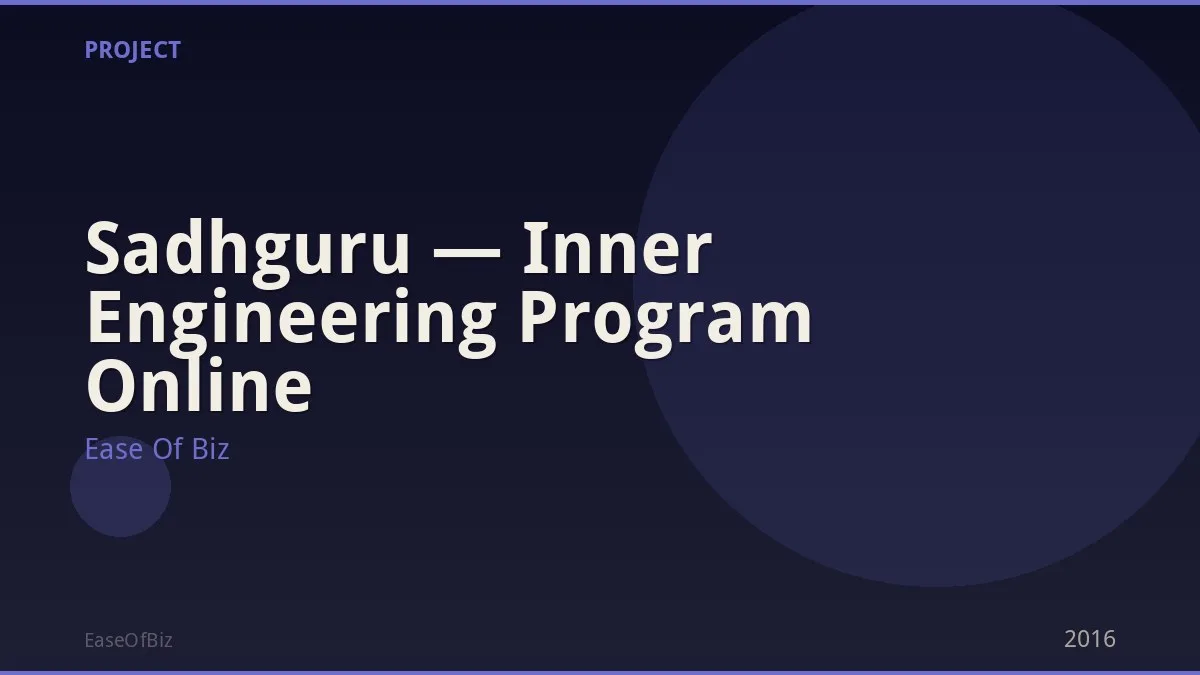 Sadhguru — Inner Engineering Program Online