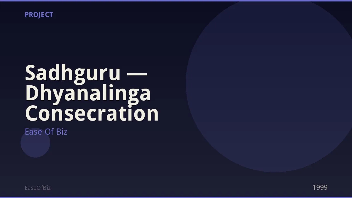 Sadhguru — Dhyanalinga Consecration