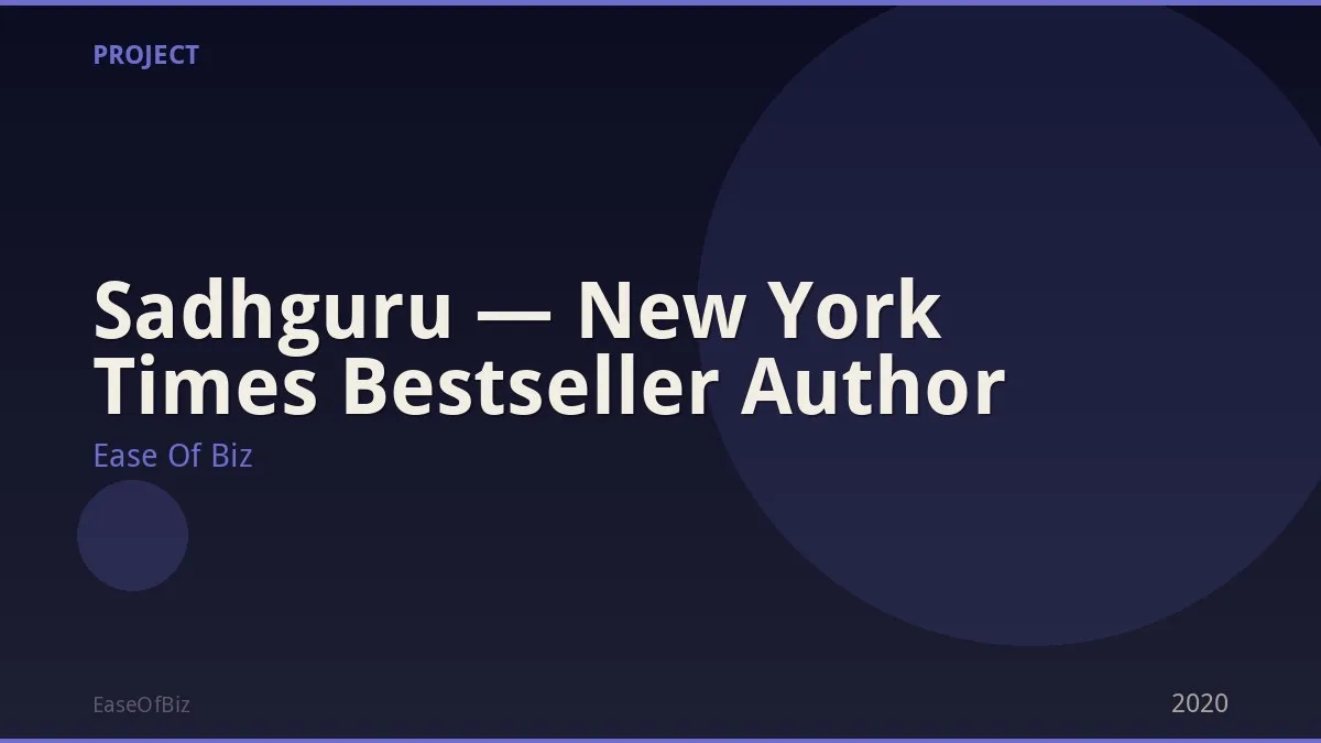 Sadhguru — New York Times Bestseller Author