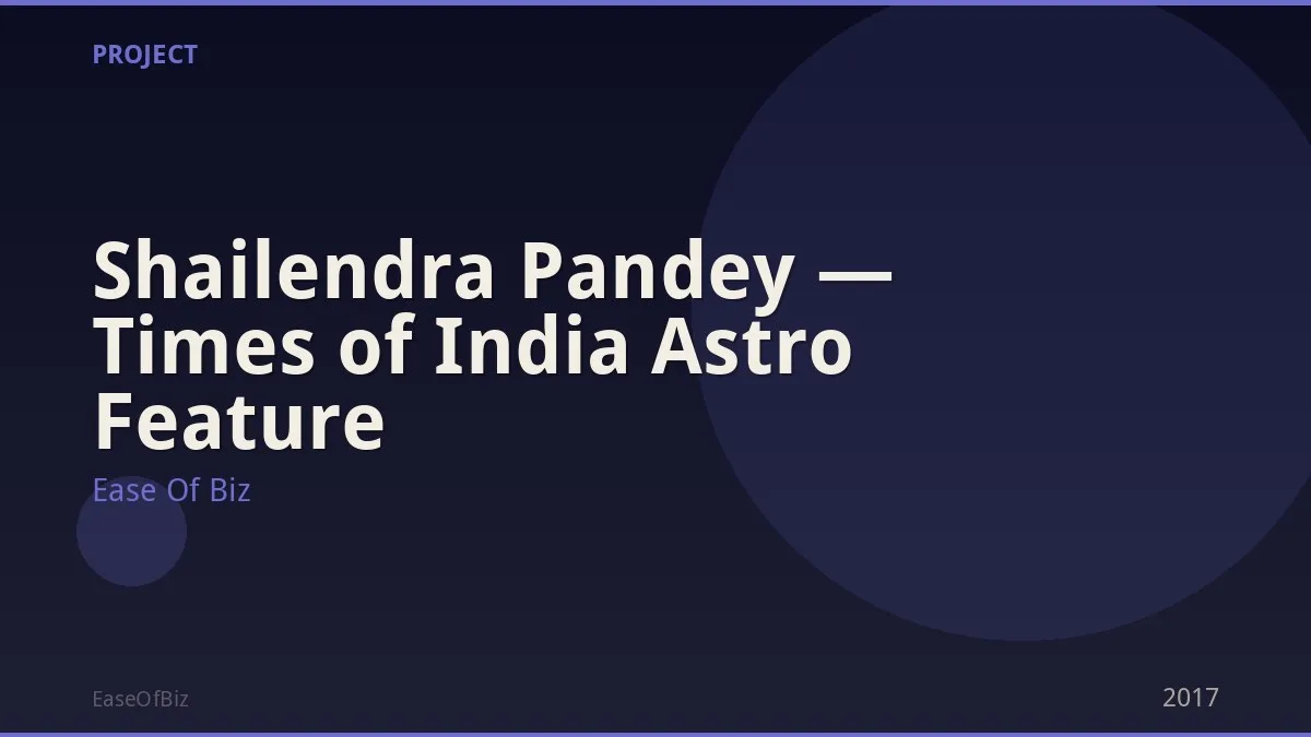 Shailendra Pandey — Times of India Astro Feature