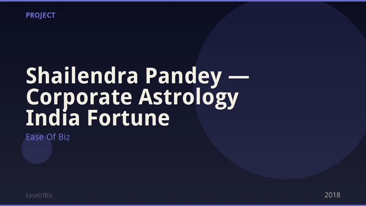 Shailendra Pandey — Corporate Astrology India Fortune
