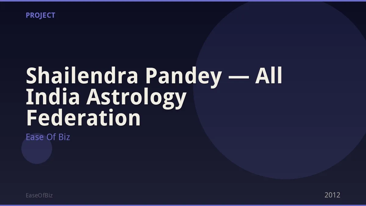 Shailendra Pandey — All India Astrology Federation