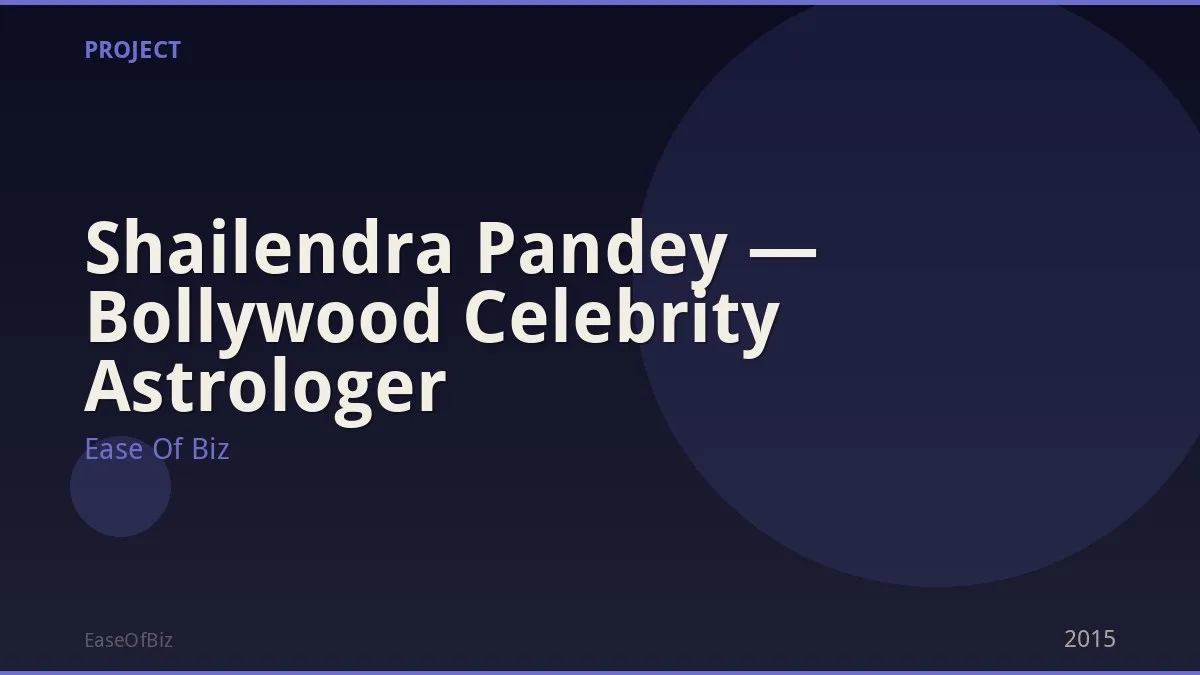 Shailendra Pandey — Bollywood Celebrity Astrologer