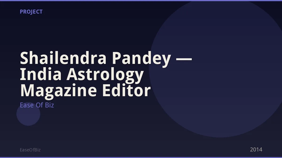 Shailendra Pandey — India Astrology Magazine Editor