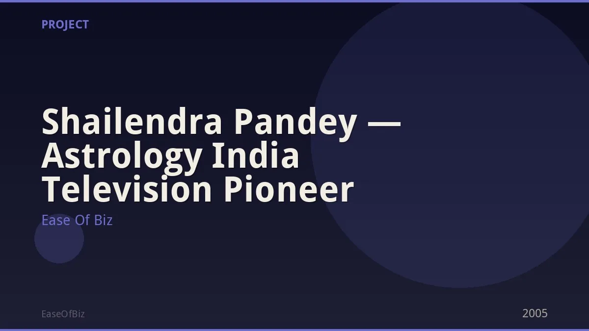 Shailendra Pandey — Astrology India Television Pioneer