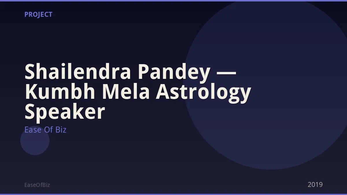 Shailendra Pandey — Kumbh Mela Astrology Speaker