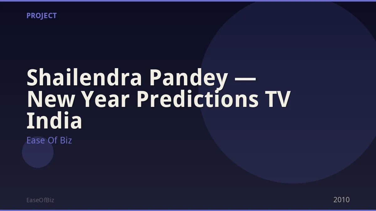 Shailendra Pandey — New Year Predictions TV India