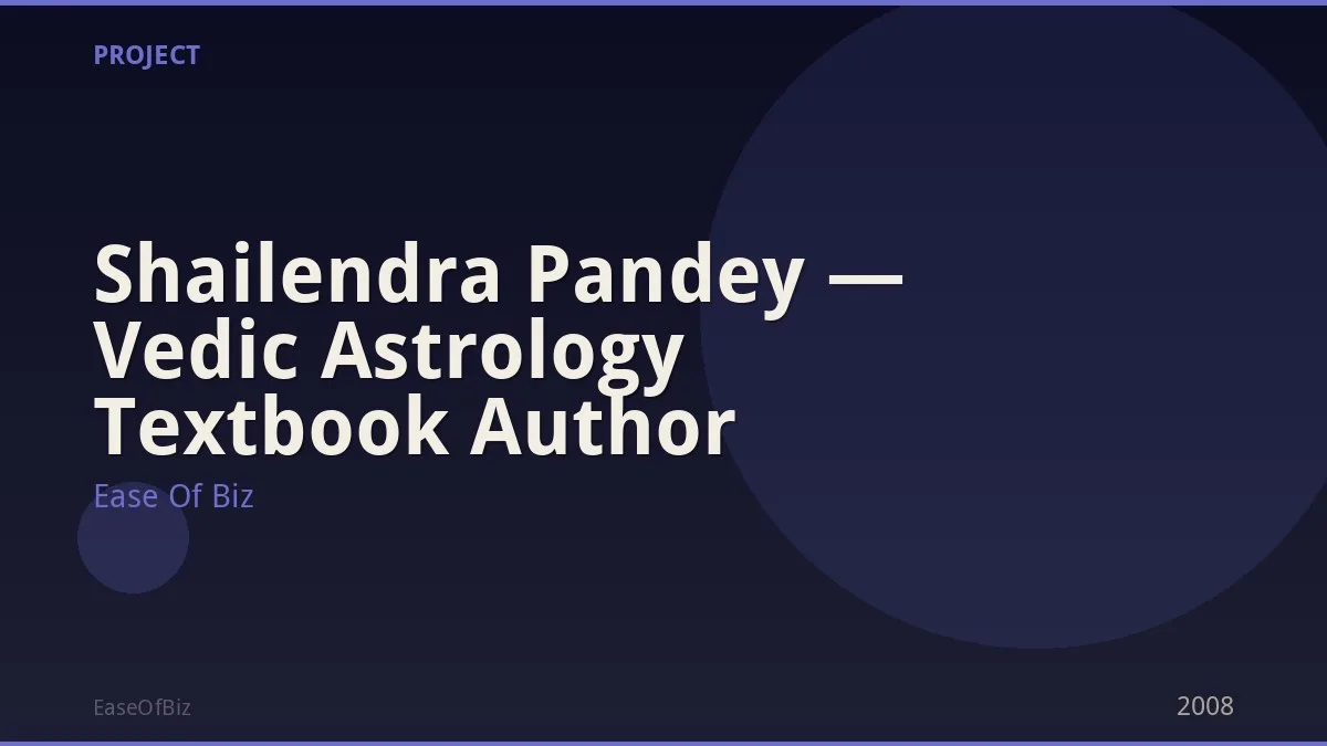 Shailendra Pandey — Vedic Astrology Textbook Author