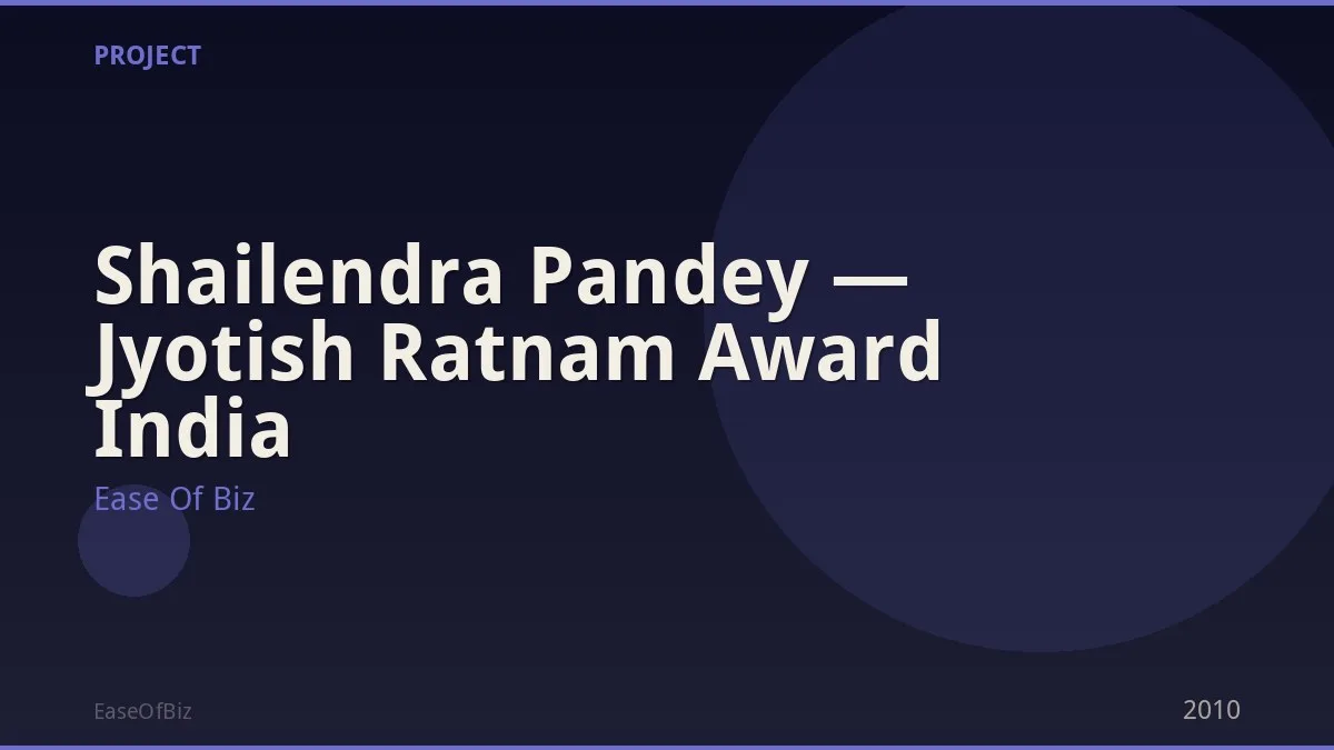 Shailendra Pandey — Jyotish Ratnam Award India