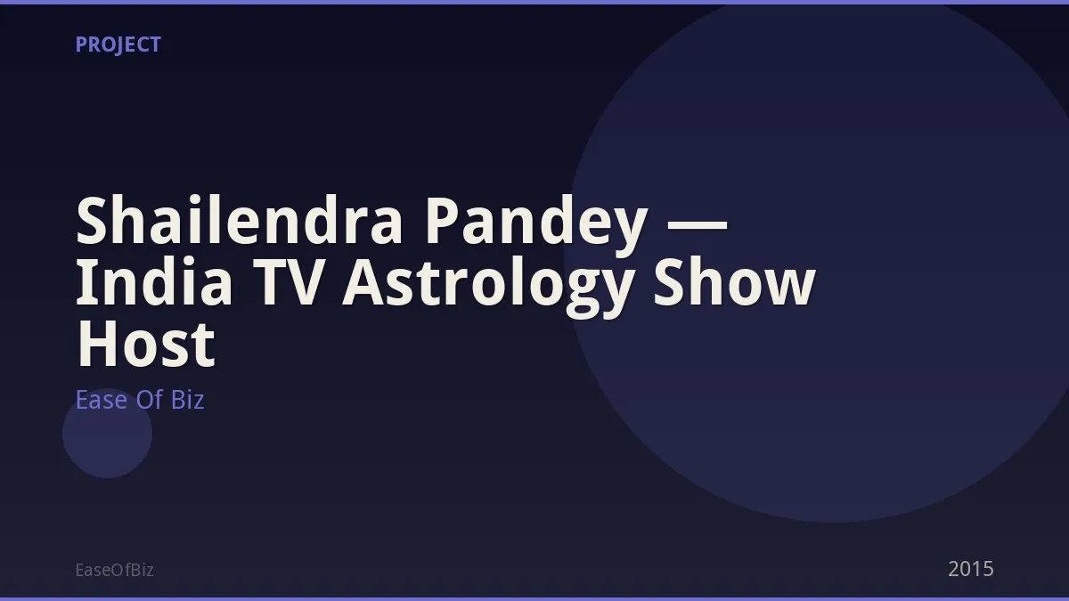 Shailendra Pandey — India TV Astrology Show Host