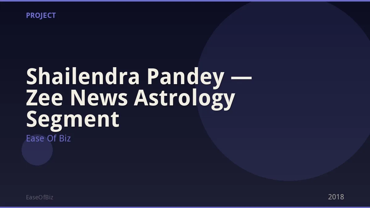 Shailendra Pandey — Zee News Astrology Segment