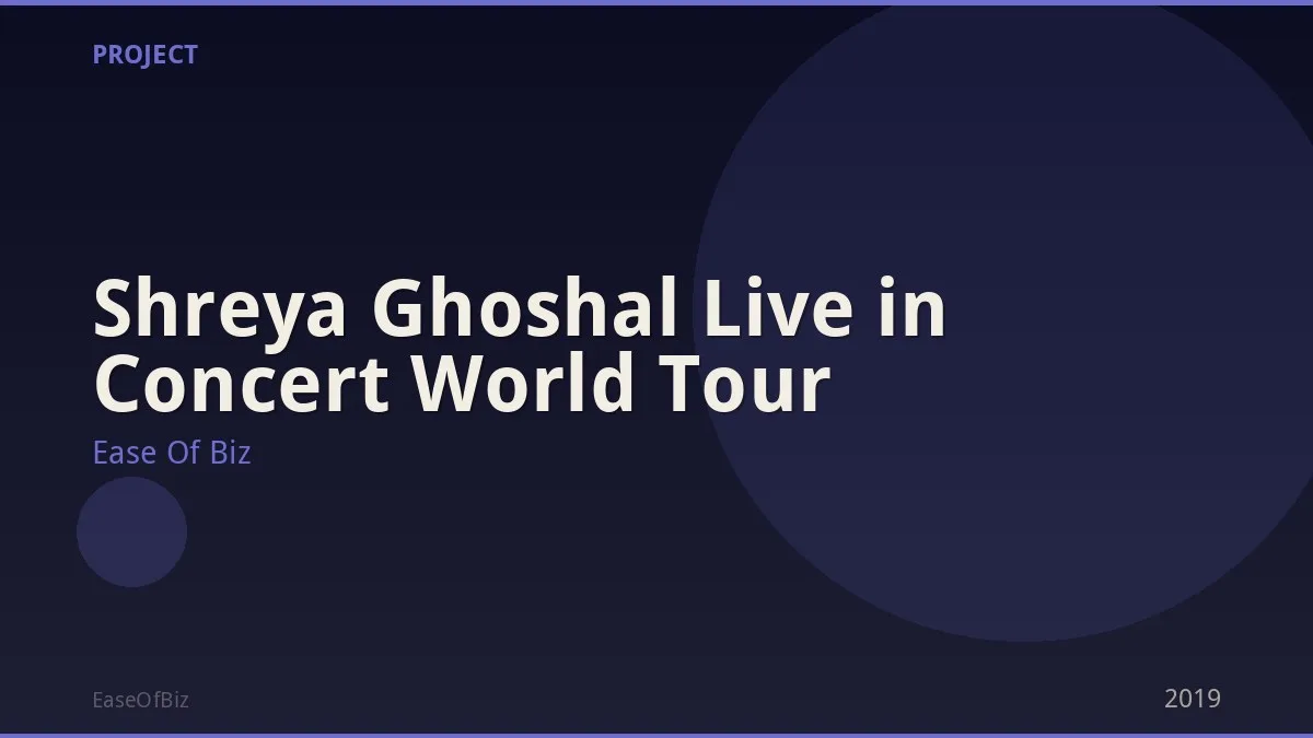 Shreya Ghoshal Live in Concert World Tour