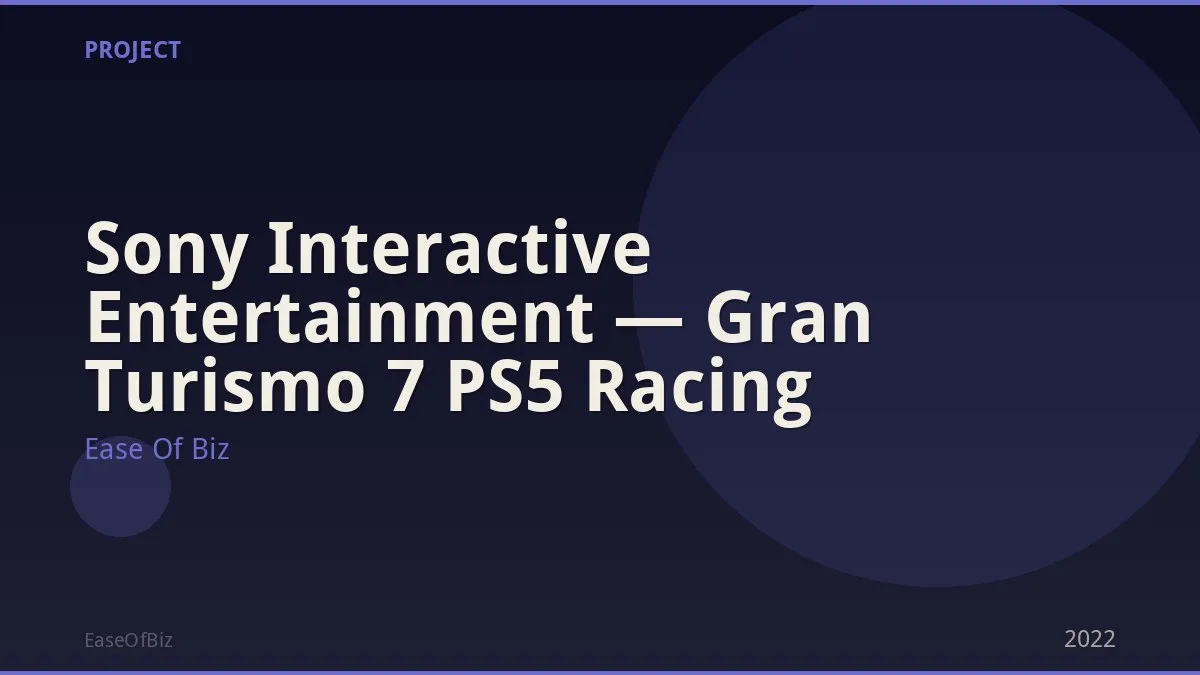 Sony Interactive Entertainment — Gran Turismo 7 PS5 Racing