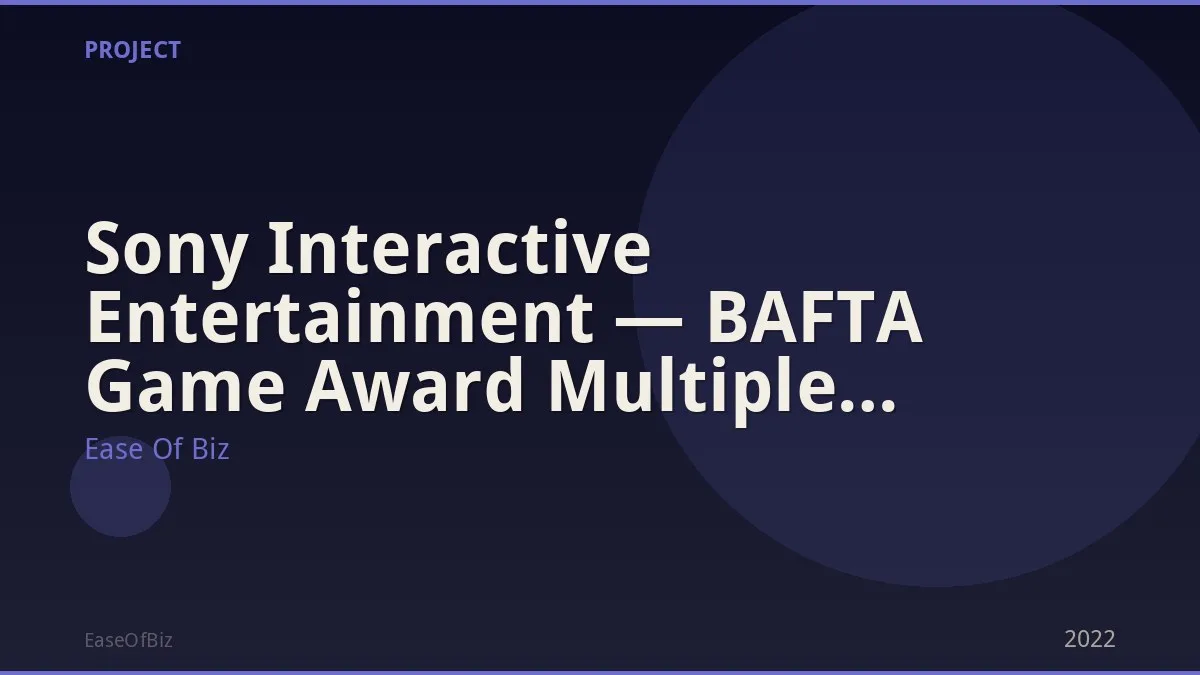 Sony Interactive Entertainment — BAFTA Game Award Multiple Wins
