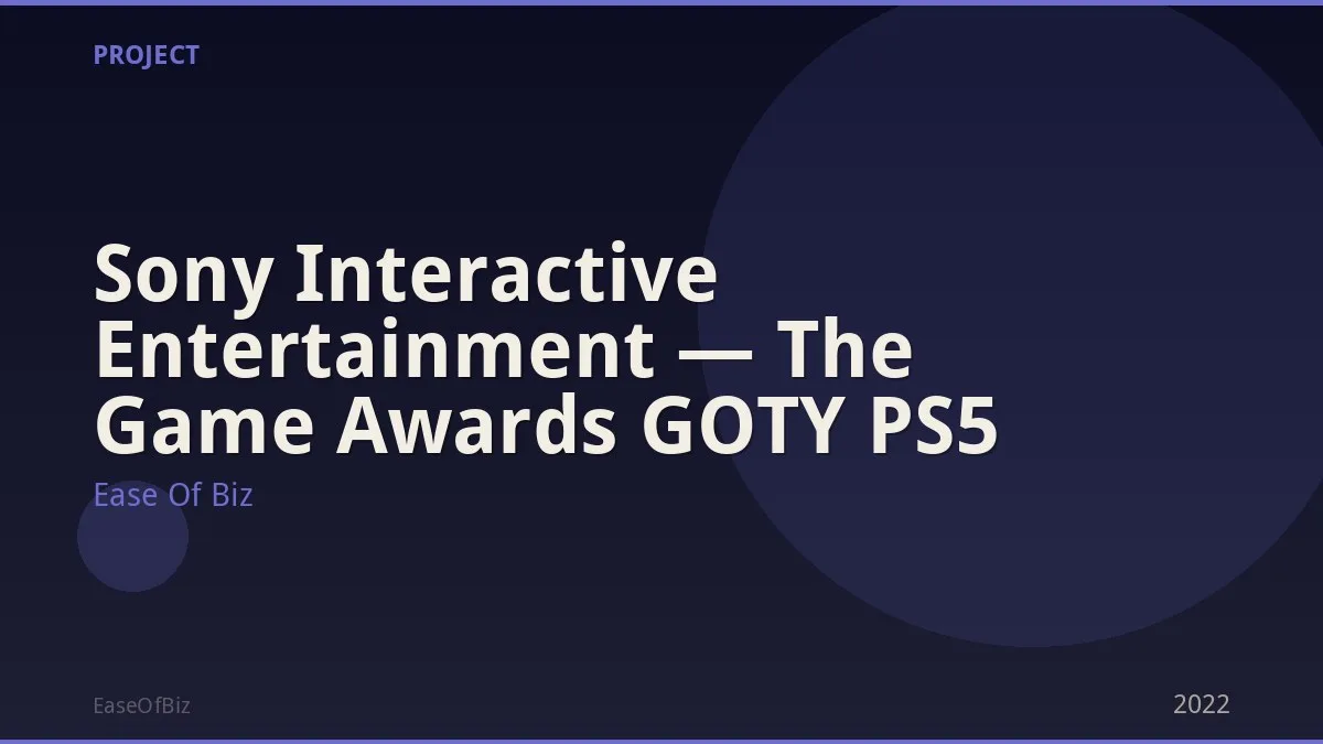 Sony Interactive Entertainment — The Game Awards GOTY PS5