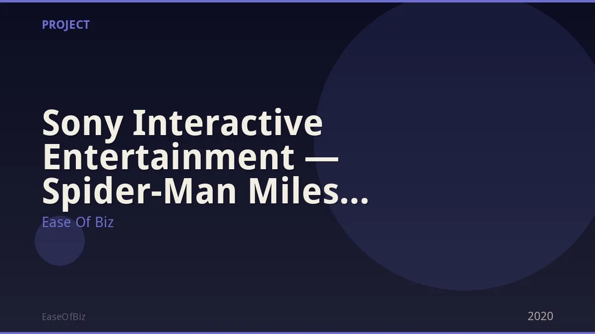 Sony Interactive Entertainment — Spider-Man Miles Morales Game