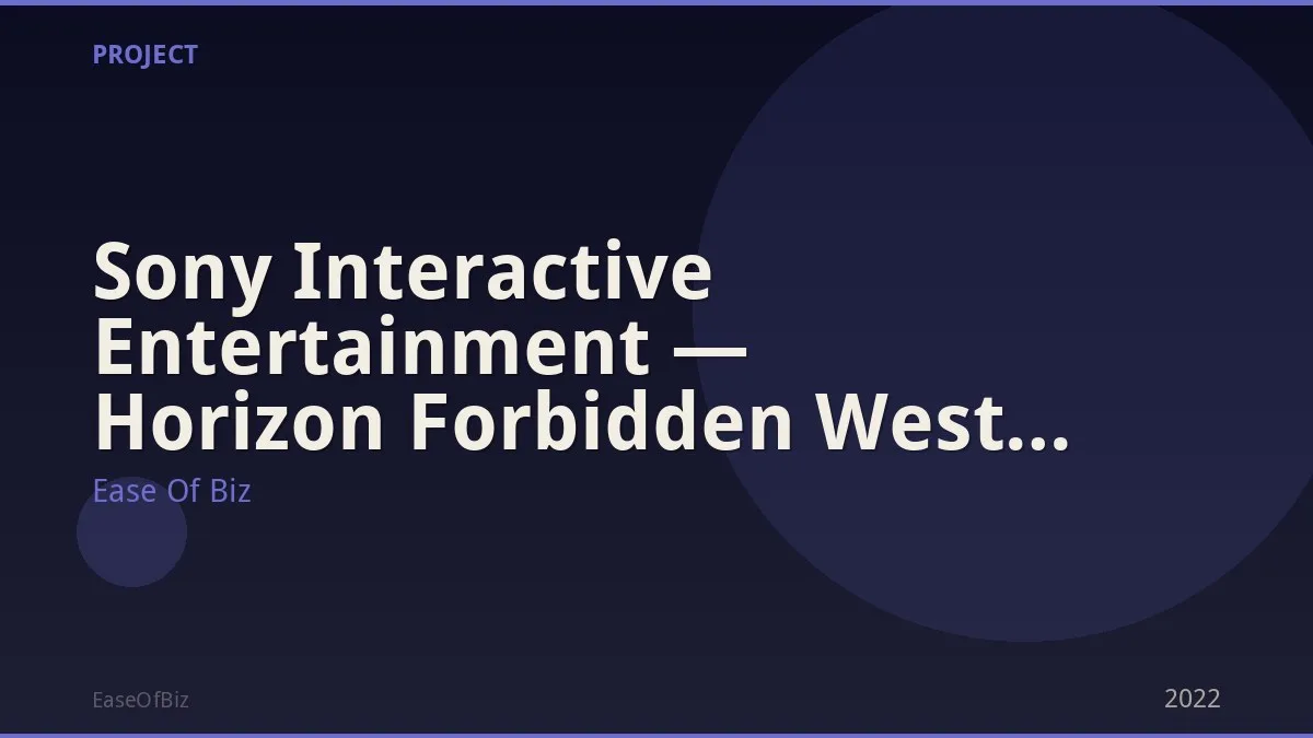 Sony Interactive Entertainment — Horizon Forbidden West PS5
