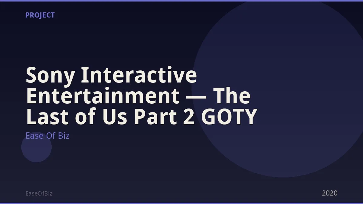 Sony Interactive Entertainment — The Last of Us Part 2 GOTY