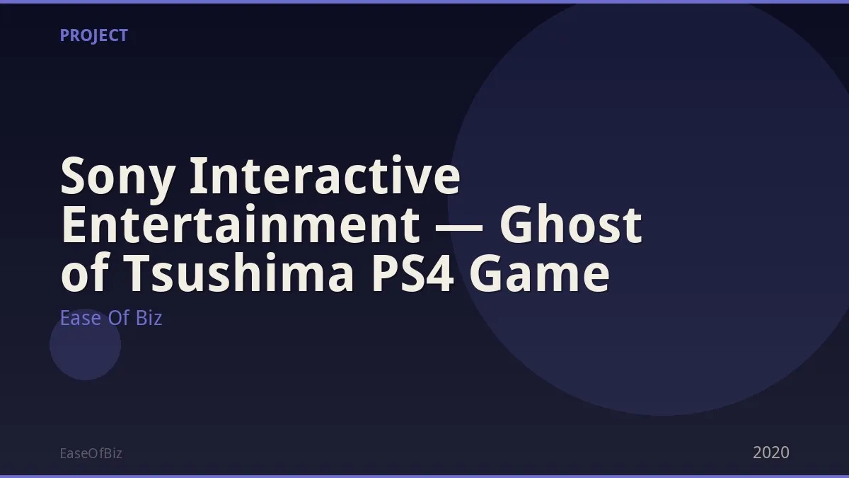 Sony Interactive Entertainment — Ghost of Tsushima PS4 Game