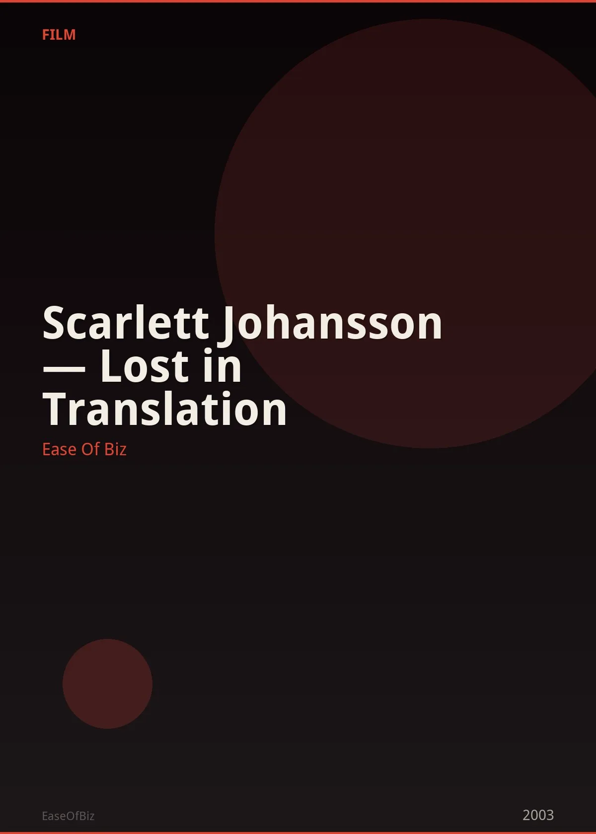 Scarlett Johansson — Lost in Translation