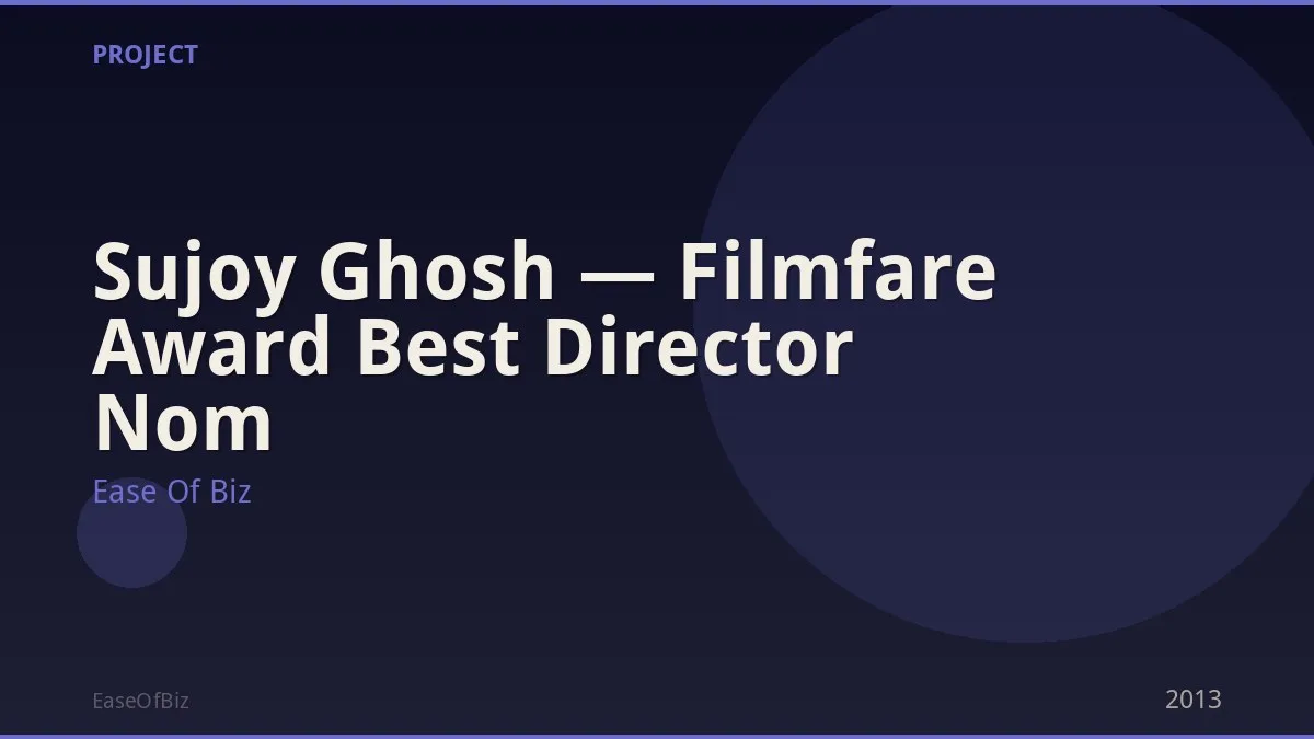 Sujoy Ghosh — Filmfare Award Best Director Nom