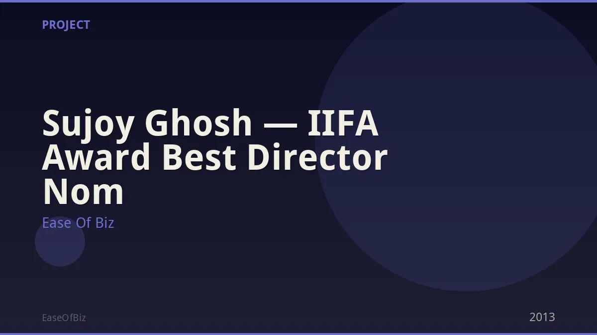 Sujoy Ghosh — IIFA Award Best Director Nom