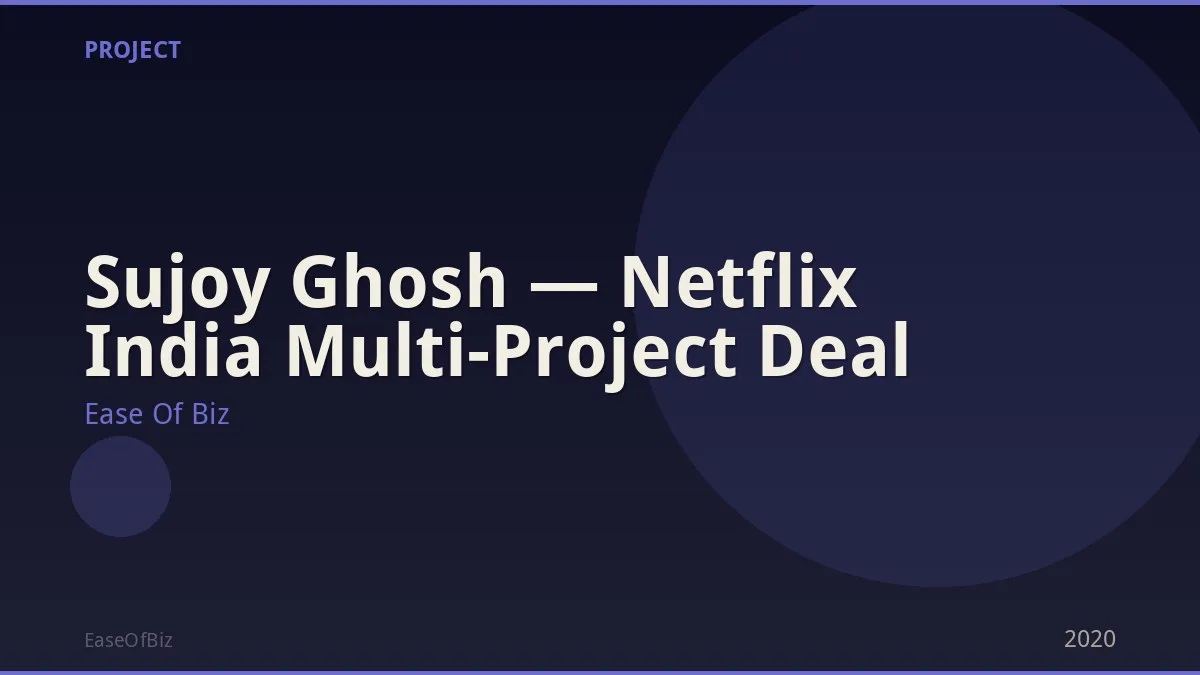 Sujoy Ghosh — Netflix India Multi-Project Deal