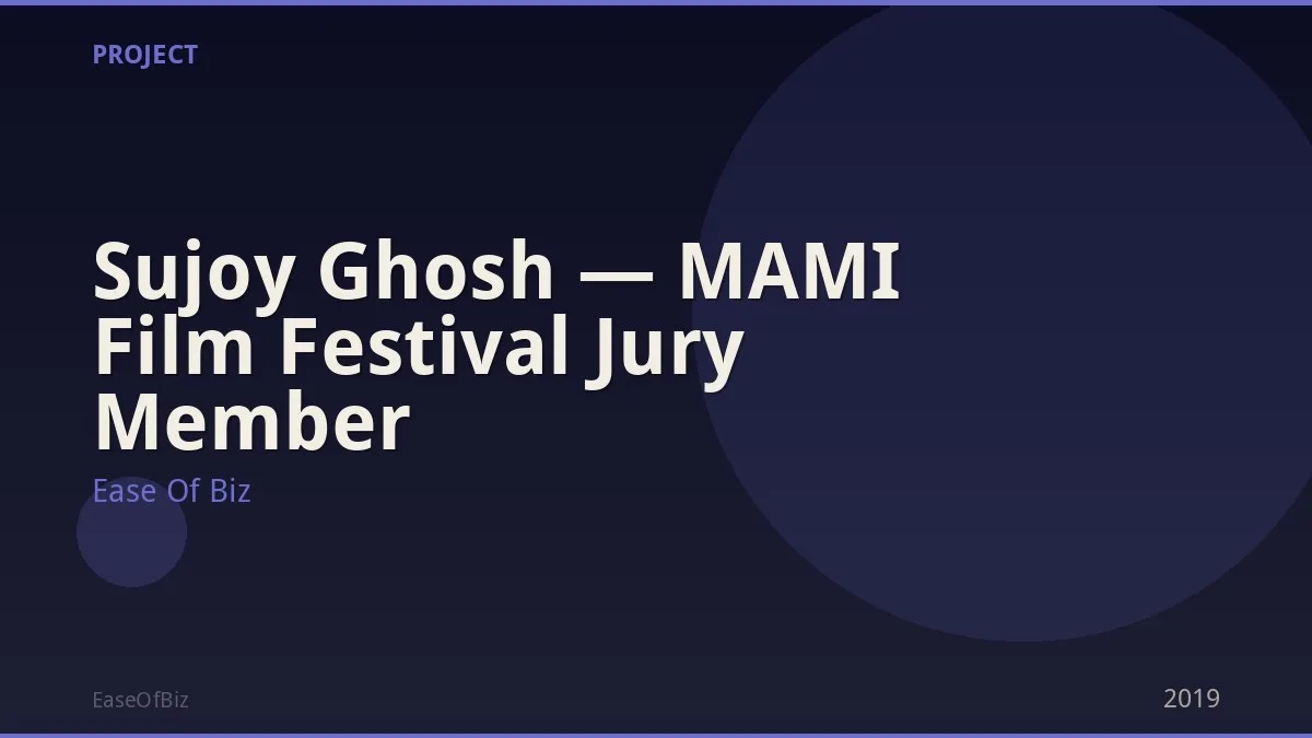 Sujoy Ghosh — MAMI Film Festival Jury Member